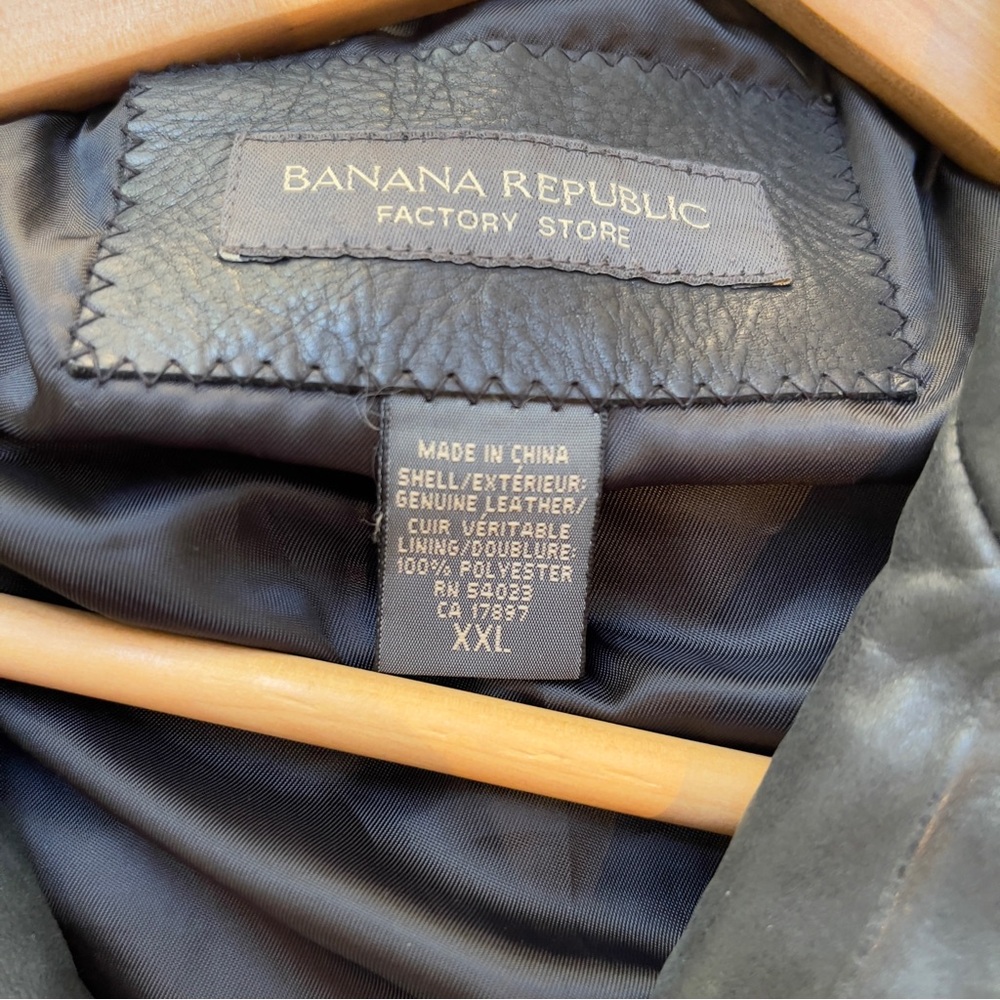 Banana Republic Black Long Line Genuine Leather Jacket, Women's Size XXL - Picture 9 of 10